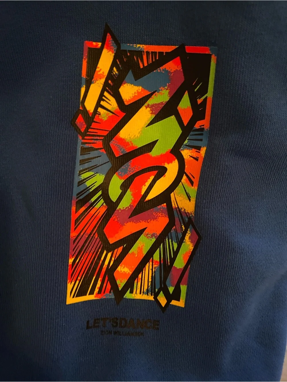 Jordan Blue Pullover Hoodie with Colorful Chest Graphic
